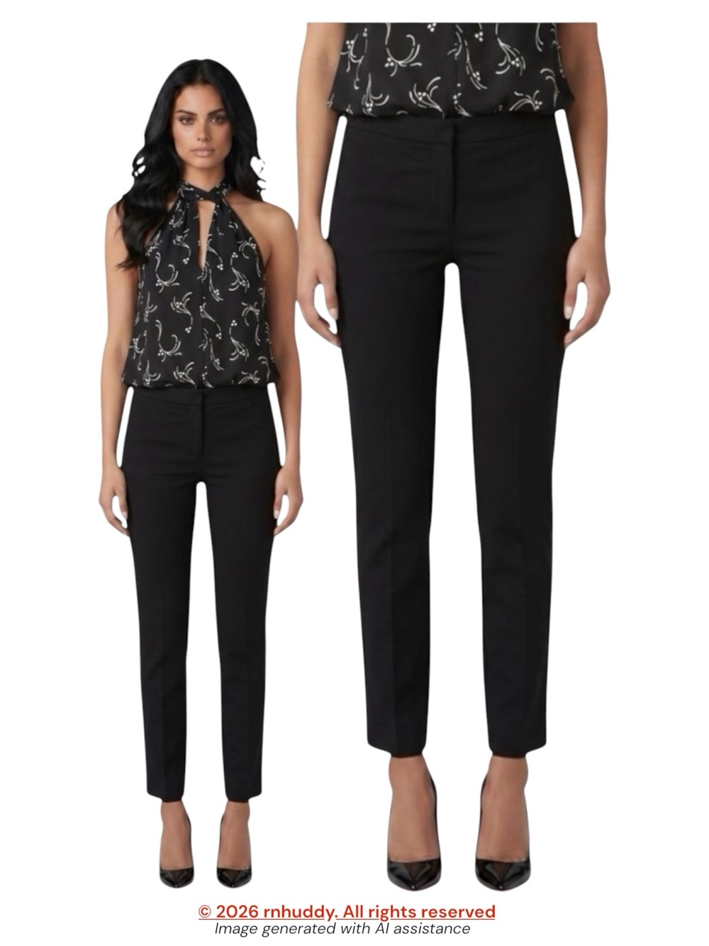 Kobi Halperin size 8 black Alexandra stretch double knit ankle pant